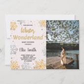 Invitations de douche pour bébé d'hiver Golden Sno (Devant)