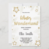 Invitations de douche pour bébé d'hiver Golden Sta (Devant)