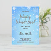 Invitations de douche pour bébé d'hiver Neige blan (Debout devant)