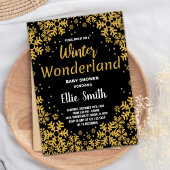 Invitations de douche pour bébé d'hiver Noir doré