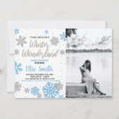 Invitations de douche pour bébé d'hiver Photo blan (Devant)