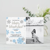 Invitations de douche pour bébé d'hiver Photo blan (Debout devant)