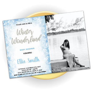 Invitations de douche pour bébé d'hiver Photo bleu