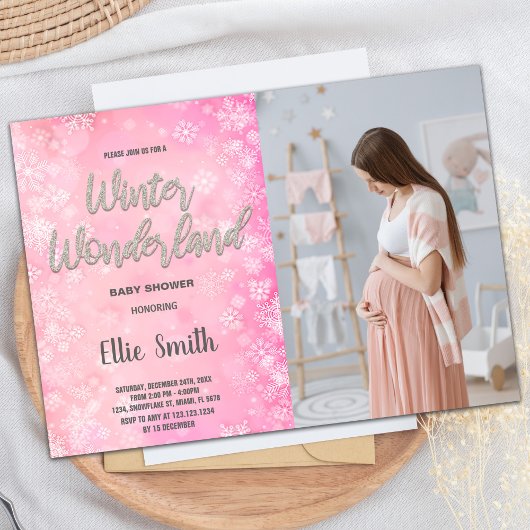 Invitations de douche pour bébé d'hiver Photo Neig