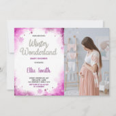 Invitations de douche pour bébé d'hiver Pink Cloud (Devant)