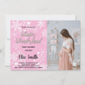 Invitations de douche pour bébé d'hiver Pink Photo (Devant)