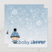 Invitations de douche pour bébé d'hiver Snowflakes (Devant / Derrière)