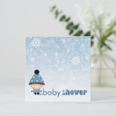 Invitations de douche pour bébé d'hiver Snowflakes (Debout devant)