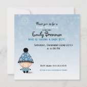 Invitations de douche pour bébé d'hiver Snowflakes (Dos)