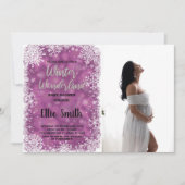Invitations de douche pour bébé d'hiver Violet Pho (Devant)