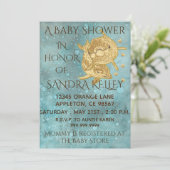 Invitations de douche pour bébé "Dolphins d'or / M (Debout devant)