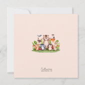 Invitations de douche pour bébé en bois (animaux f (Dos)