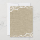 Invitations de douche pour bébé en dentelle Burlap (Dos)