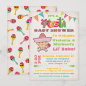 Invitations de douche pour bébé Fiesta mexicain (Devant / Derrière)