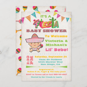 Invitations de douche pour bébé Fiesta mexicain