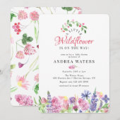 Invitations de douche pour bébé fleur sauvage (Devant / Derrière)