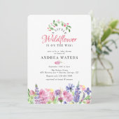 Invitations de douche pour bébé fleur sauvage (Debout devant)