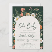 Invitations de douche pour bébé fleur sauvage | FL (Devant)