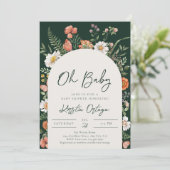 Invitations de douche pour bébé fleur sauvage | FL (Debout devant)