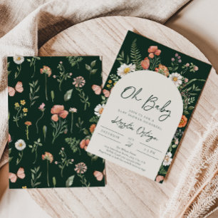 Invitations de douche pour bébé fleur sauvage   FL