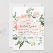 Invitations de douche pour bébé | Floral doux 01 (Devant)