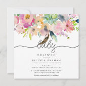 Invitations de douche pour bébé | Florales sucrées (Devant)