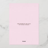 Invitations de douche pour bébé Foil Funky Rose Ro (Verso)