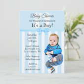 Invitations de douche pour bébé garçon (Debout devant)