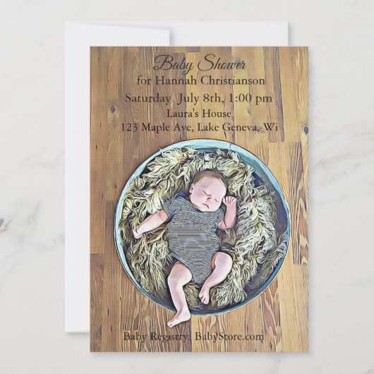 Invitations de douche pour bébé garçon (Devant)