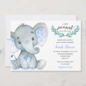 Invitations de douche pour bébé garçon (Elephant W (Devant)