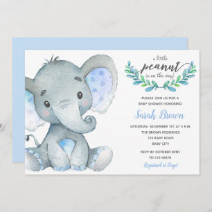 Invitations de douche pour bébé garçon (Elephant W