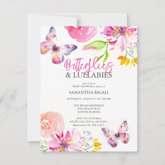 Invitations de douche pour bébé Garden (Devant)