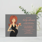 Invitations de douche pour bébé {Grey} (Debout devant)