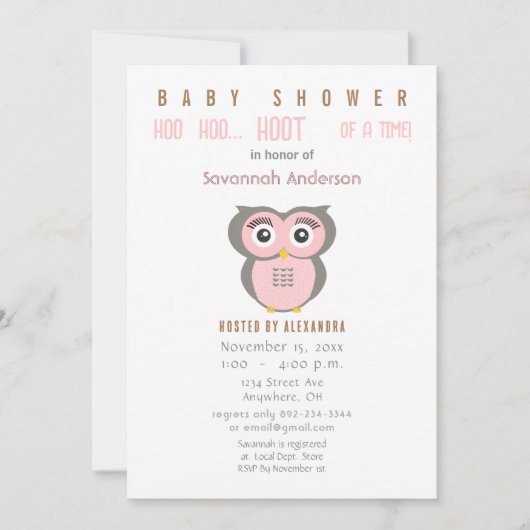 Invitations de douche pour bébé hibl (Devant)
