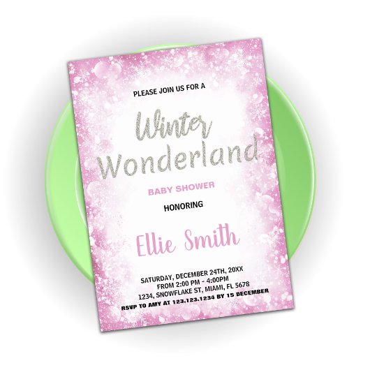 Invitations de douche pour bébé hiver Cloud Pink A