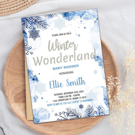 Invitations de douche pour bébé hiver Parties scin