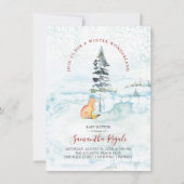 Invitations de douche pour bébé hiver Pine Trees & (Devant)