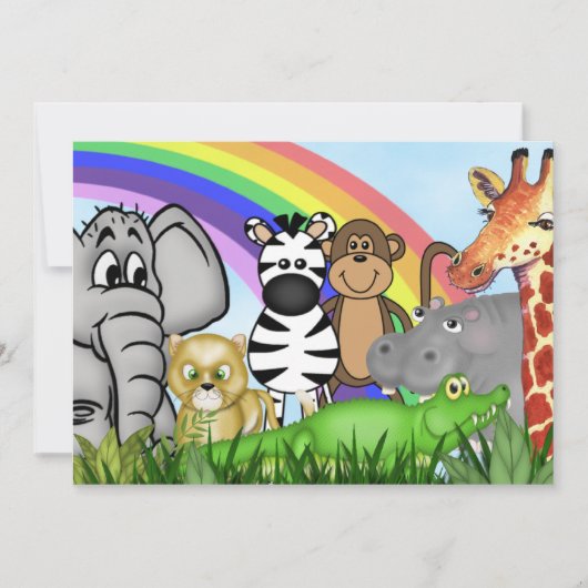 Invitations de douche pour bébé Jungle/Safari (Devant)