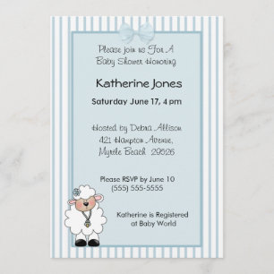 Invitations de douche pour bébé Lamb