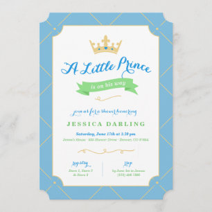 Invitations de douche pour bébé Little Prince Bl