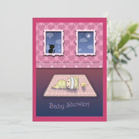 Invitations de douche pour bébé mignonne et fantas (Debout devant)