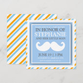 invitations de douche pour bébé moustache (Devant / Derrière)