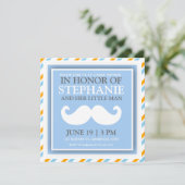invitations de douche pour bébé moustache (Debout devant)