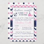 Invitations de douche pour bébé nautique pour une  (Devant / Derrière)