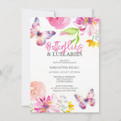 Invitations de douche pour bébé papillon (Devant)