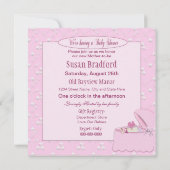 Invitations de douche pour bébé - Penser rose (Dos)