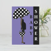 Invitations de douche pour bébé Poka Dot {Purple} (Debout devant)