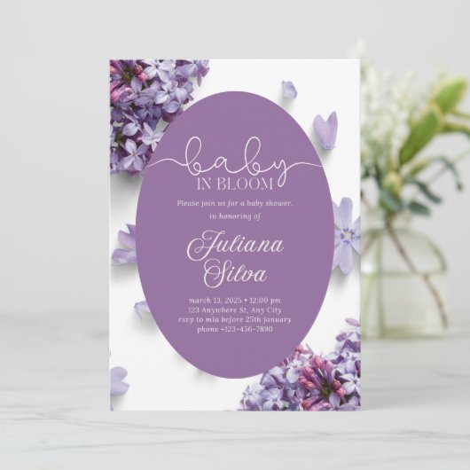 Invitations de douche pour bébé pour fille (Debout devant)