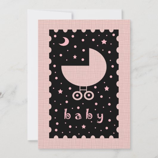 Invitations de douche pour bébé pour fille (Devant)