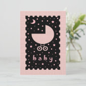 Invitations de douche pour bébé pour fille (Debout devant)